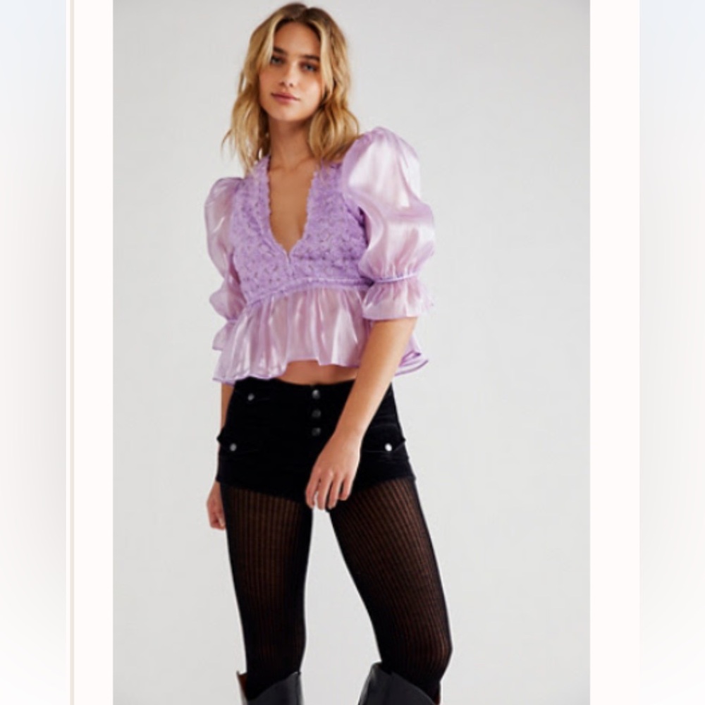 Free People 💜Lilac Faye Top ✨ NWT